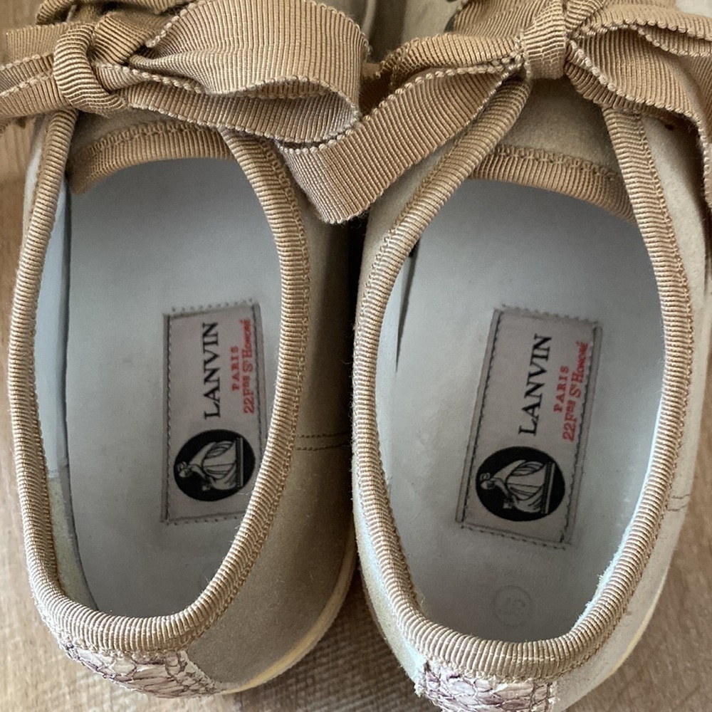 Lanvin Suede And Python Cap Toe Sneakers Size 37 … - image 5